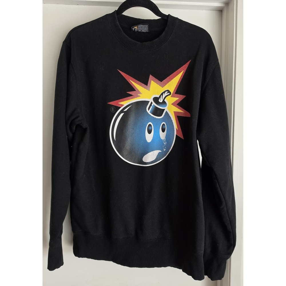 The Hundreds Sweatshirt M Black Graphic Crew Neck Pullover Streetwear Top